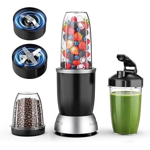 Smoothie Blender 25000RPM Personal Blender for Shakes and Smoothies with 37oz 32oz 23oz Portable Cups Countertop blenders for kitchen, Ice Crushing, Frozen Drinks, Milkshake, Juice, Nuts
