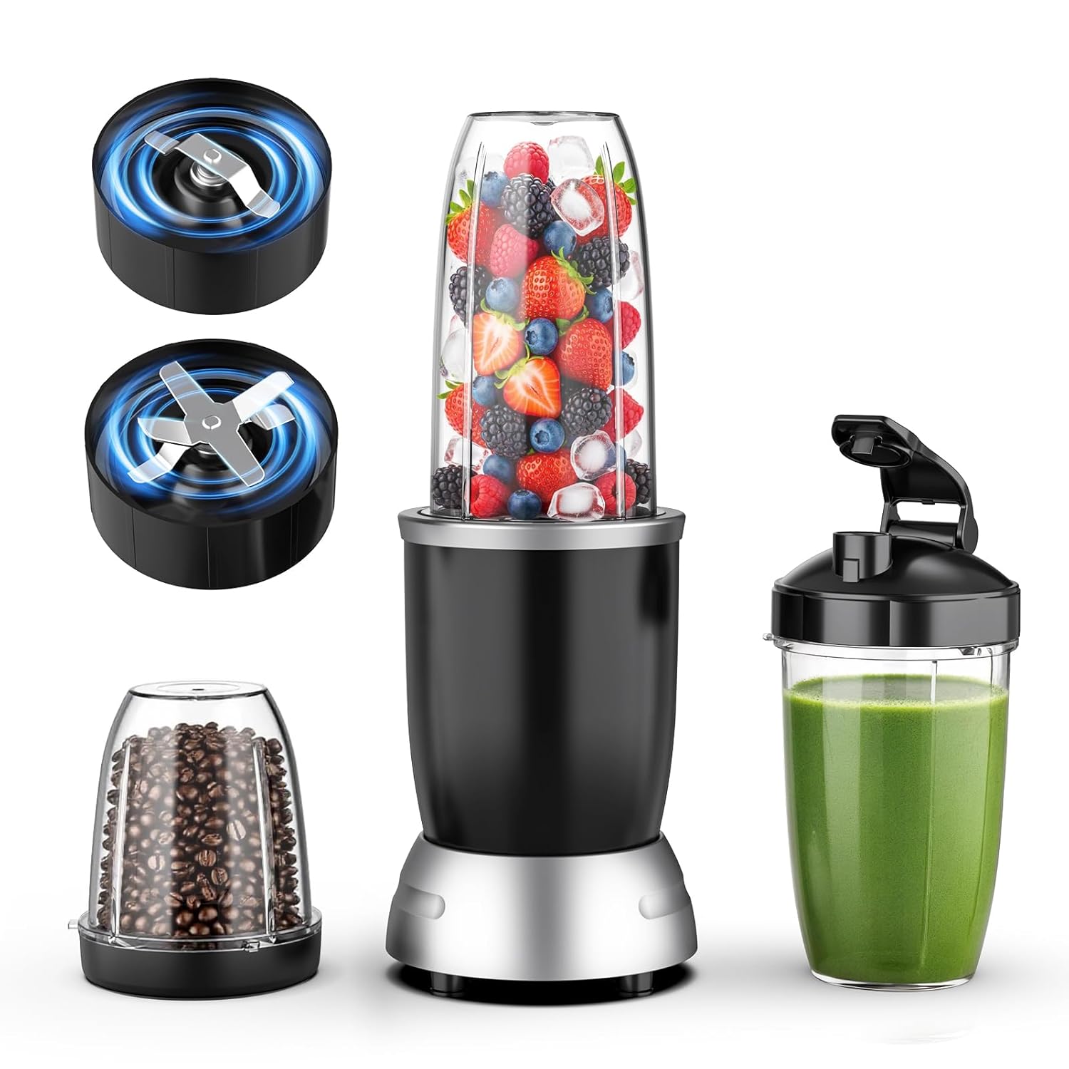 Smoothie Blender 25000RPM Personal Blender for Shakes and Smoothies with 37oz 32oz 23oz Portable Cups Countertop blenders for kitchen, Ice Crushing, Frozen Drinks, Milkshake, Juice, Nuts image 1