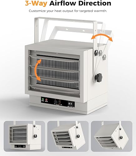 Miniatura 5 de Calentador eléctrico de garaje para uso en interiores, 5000 W, 240 V, calentador de pared  techo  piso, doble protección contra sobrecalentamiento y