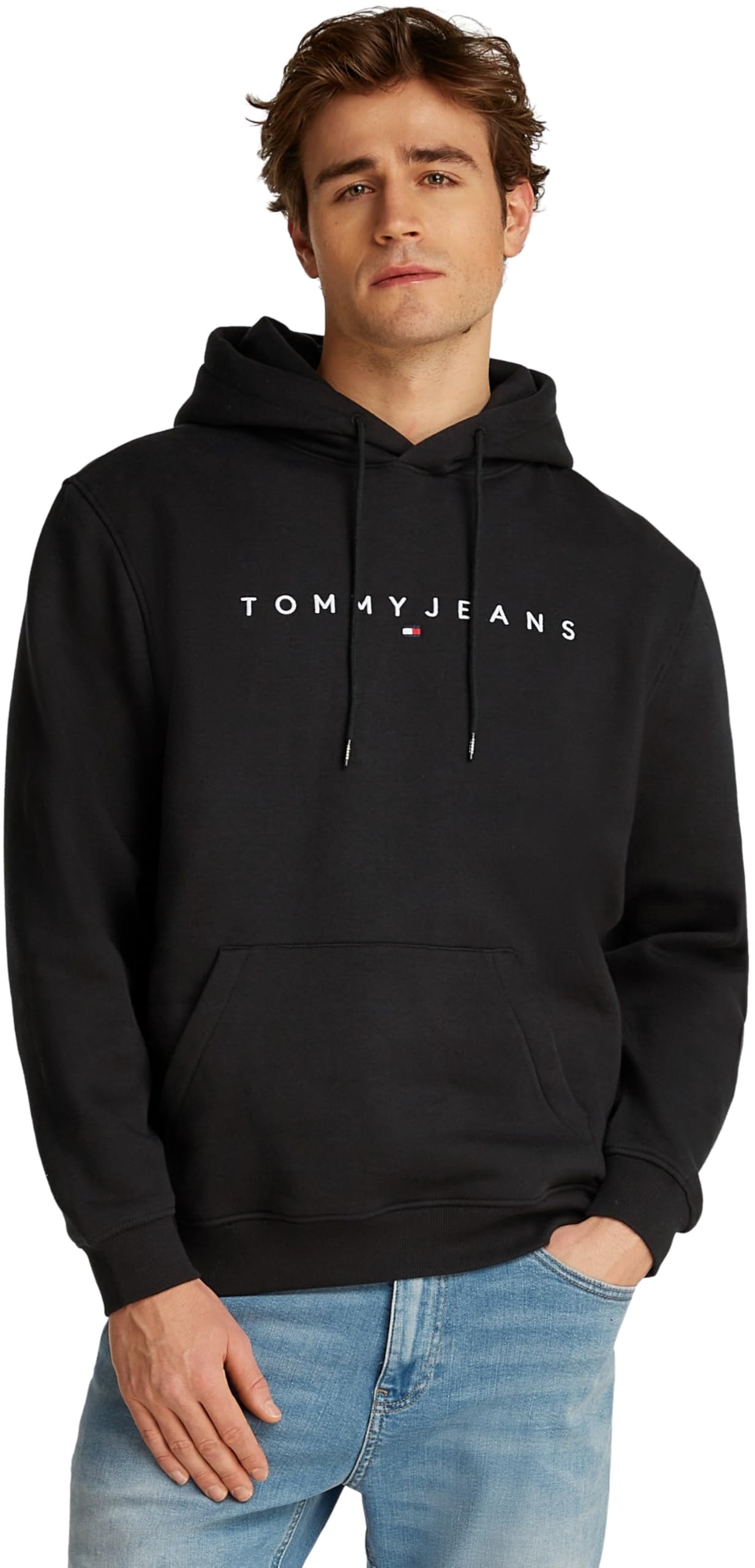 Tommy Jeans Herren Hoodie Linear Logo mit Kapuze