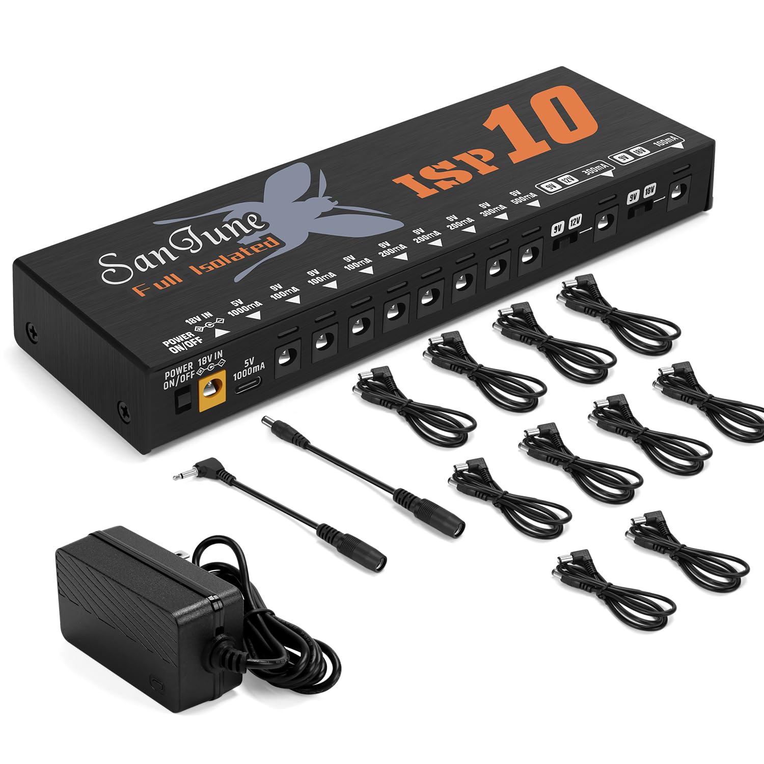 Gitarre Isoliertes Pedal Netzteil 12 DC Ausgänge Voll Isoliert für 9V/12V/18V Effektpedal