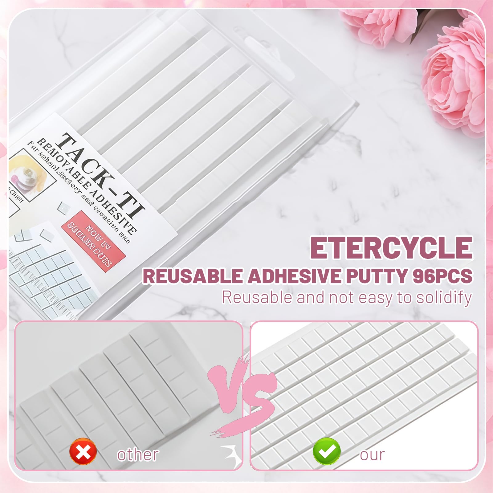 AstraGlam Nail Stand Set 2 Pieces with Heart-Shaped Base and 96 Sticky Pads - Image 3