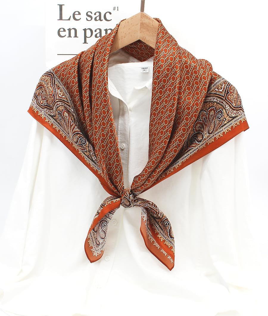 ANDANTINO 100% Pure Mulberry Silk Scarf 35" Large Square Lightweight Headscarf –Women’s Hair Wraps-With Gift Packed - Image 6