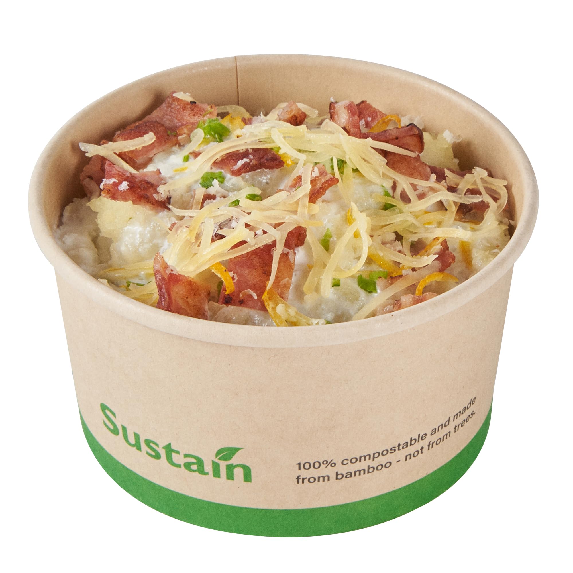 Restaurantware - Contenedores de sopa de papel de 8 onzas, 200 tazas desechables para helado, las tapas se venden por separado, con forro de ácido poliláctico, cuencos de sopa caliente de bambú para