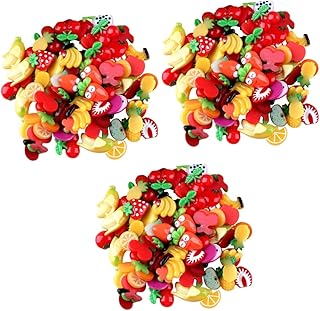 VILLCASE 90 Peças Acessórios De Telefone Celular Miniture Decoração Acessórios De Cabelo Para Resina Frutas Flatback Encantos De Telefone Celular Kawaii Miniatura Doces DIY Acessórios