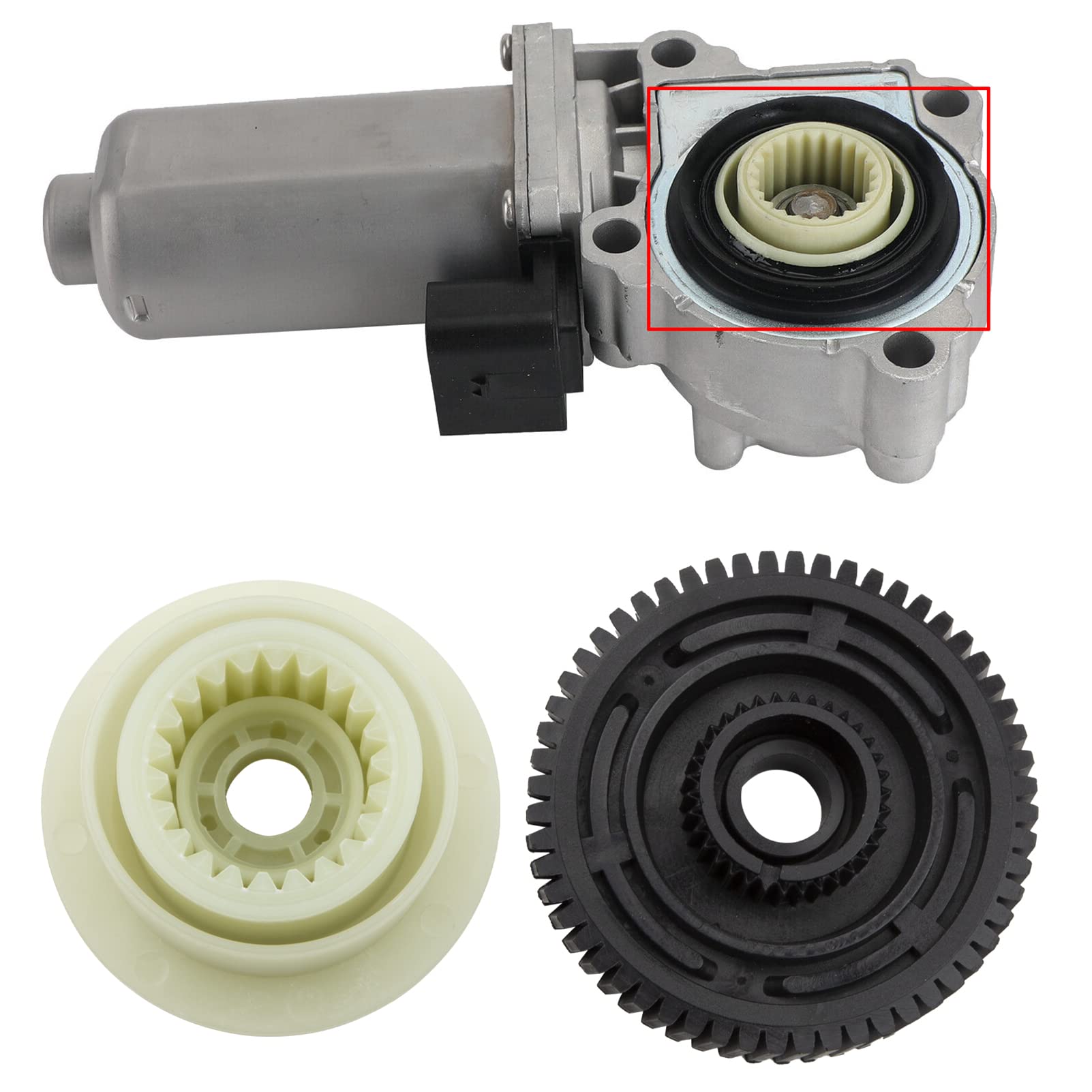Servo Motor Repair Gear Kit Pignon Boite de Transfert pour X3 E83 X5 E53 E70 X6 E71, Engrenage Couronne + Engrenage Moteur actionneur 27107566296 27107568267 8472227771