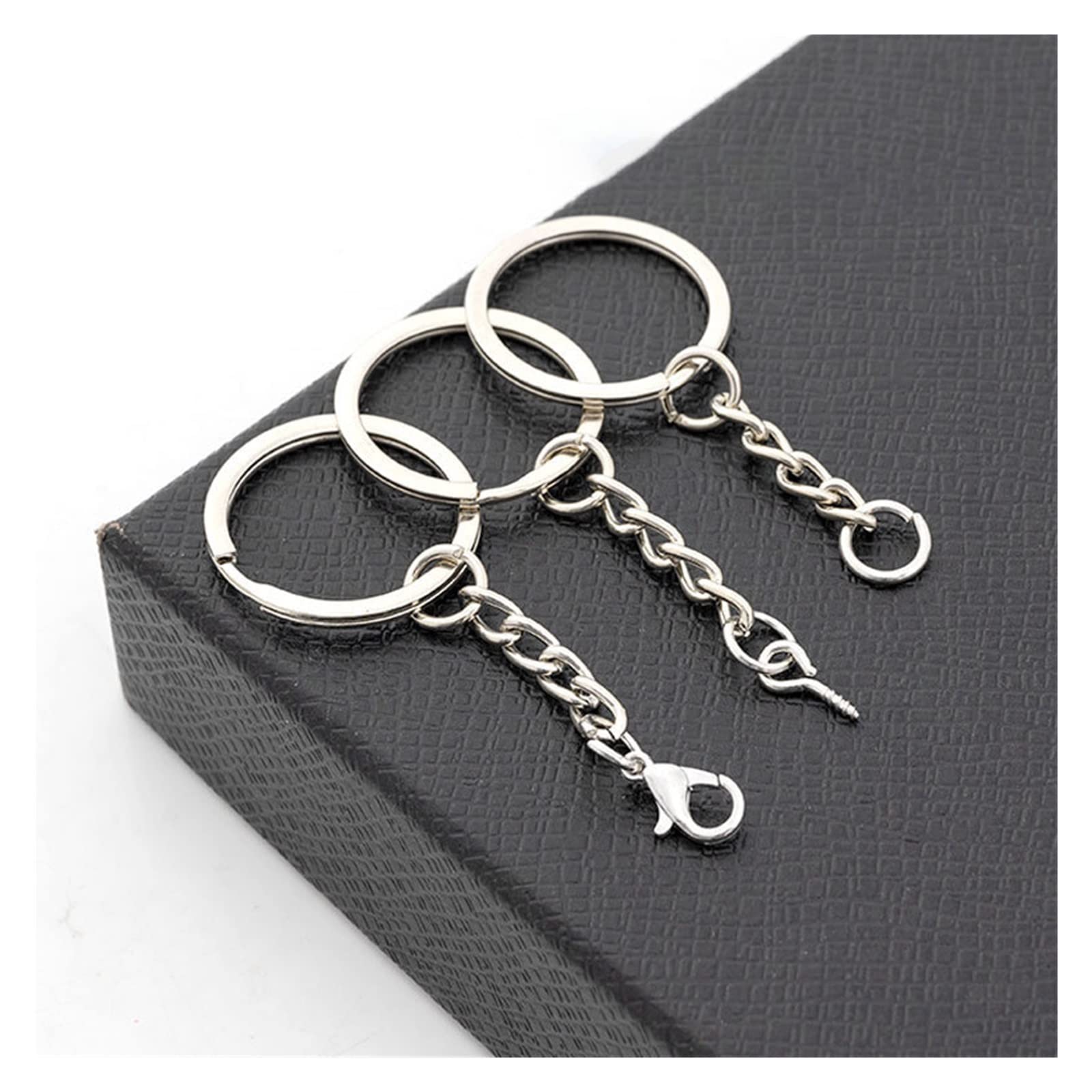 20pcs 25/30mm Keychain Kits Metal Key Ring with Jump Rings/Lobster