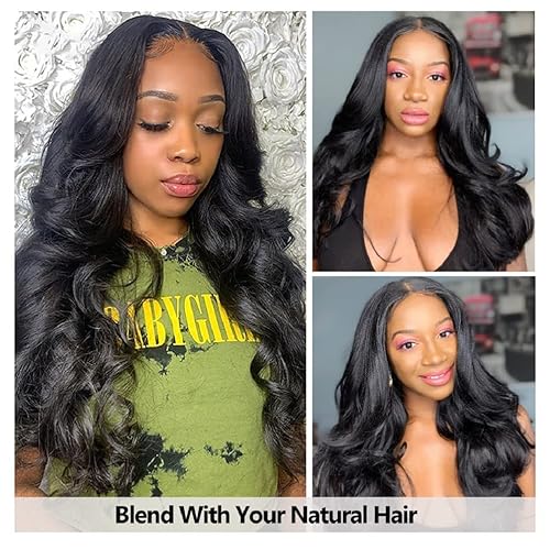 Miniatura 6 de Ali Pearl Peluca de cabello humano ondulado con parte en V, sin dejar fuera, pelucas de cabello humano con parte en U para mujeres negras, peluca