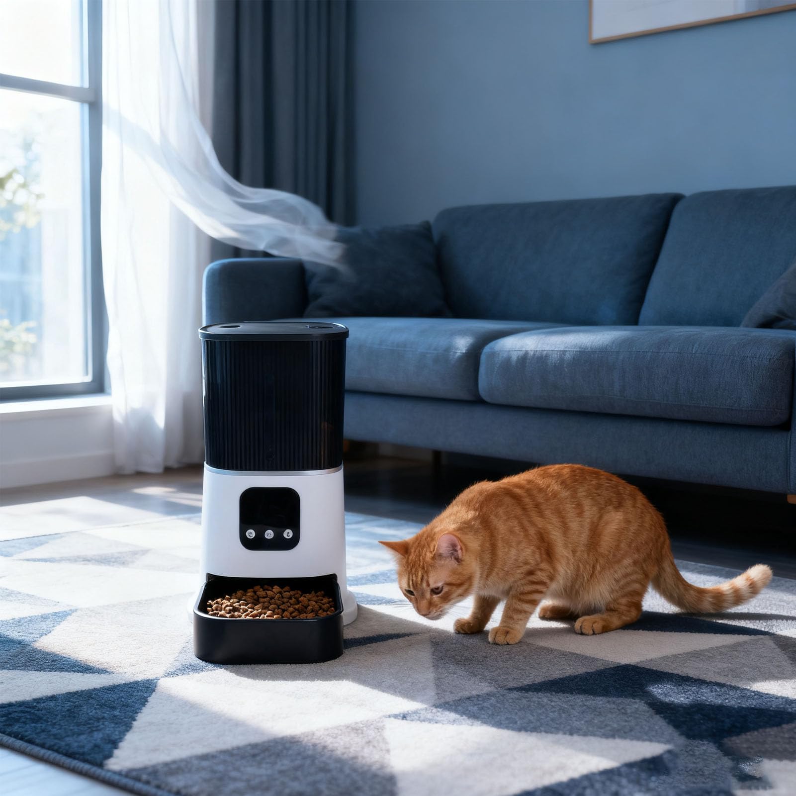 Distributore automatico di cibo per cani temporizzato con telecomando intelligente WiFi da 6 litri di grande capacità per la casa