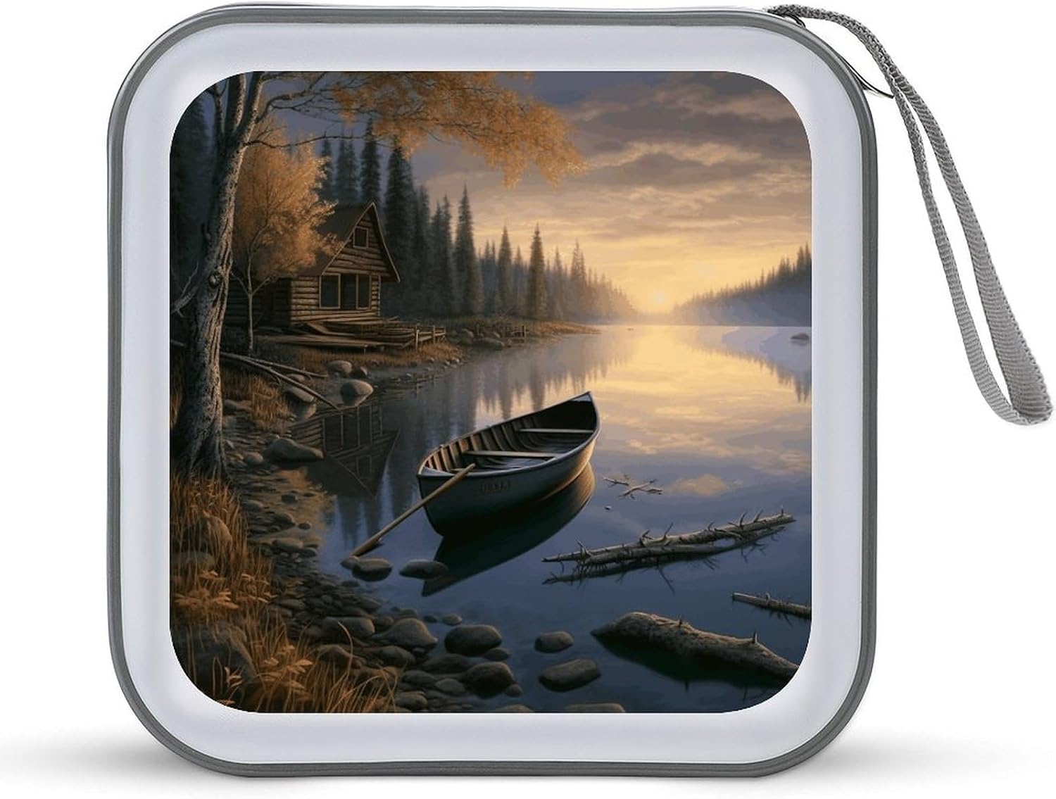 Canoe by The Water CD Case,Hard Plastic CD Storage,Portable DVD Wallet,Portable DVD, Holder VCD Organizer Wallet,Protective VCD Storage