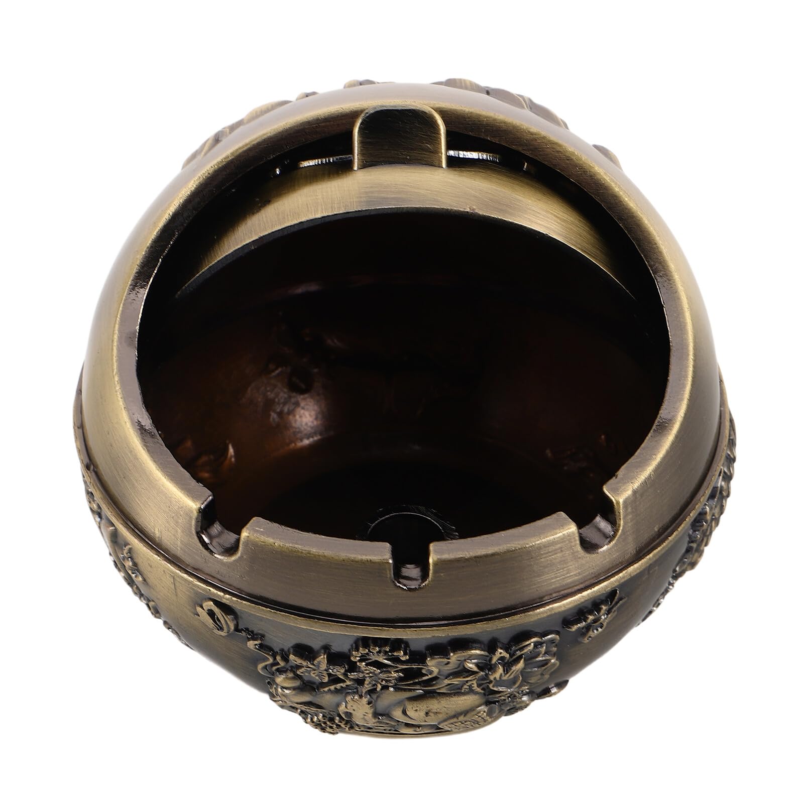 Cendrier avec couvercle anti-odeur en métal bronze antichoc