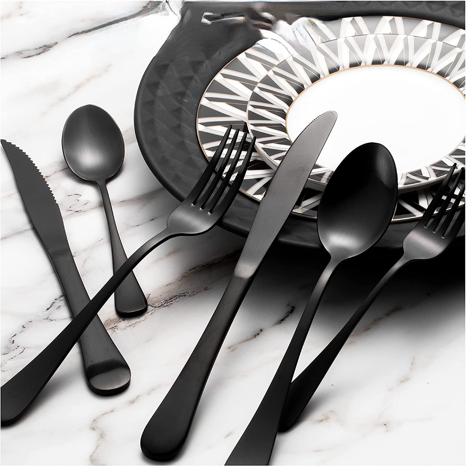 Set Posate Oro Rosa 24 Pezzi – Servizio Per 4, Acciaio Inox Con Rivestimento Titanio, Lavabile In Lavastoviglie, Design Opaco