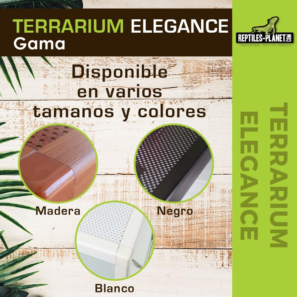 Reptiles Planet - Terrario, Aluminio, para Reptil o Anfibio, 30 x 30 x 45 cm, Color Negro