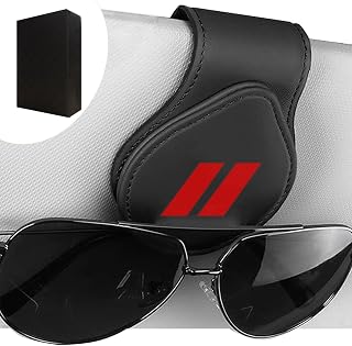 Sunglasses Holder Suit for Dodge Challenger Charger SRT RAM Car Sun Visor Magnetic Leather Glasses Sunglass Clip Eyeglasses Mount Car Accessories for Dodge Owners