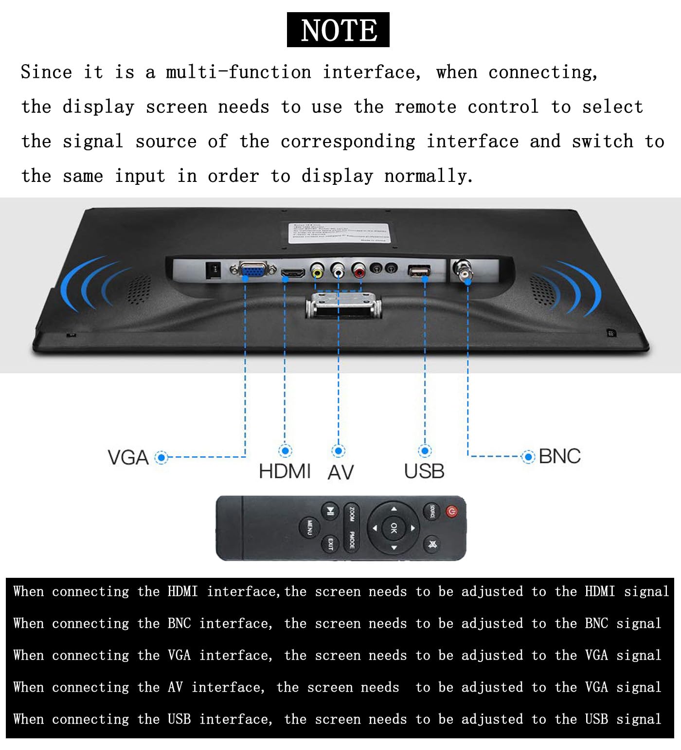 15.6 pollici Monitor CCTV Display Sicurezza Schermo telecamera di sicurezza Multifunzione HDMI AV BNC VGA Ingresso interfaccia USB monitor del computer 1920 x 1080 Full HD