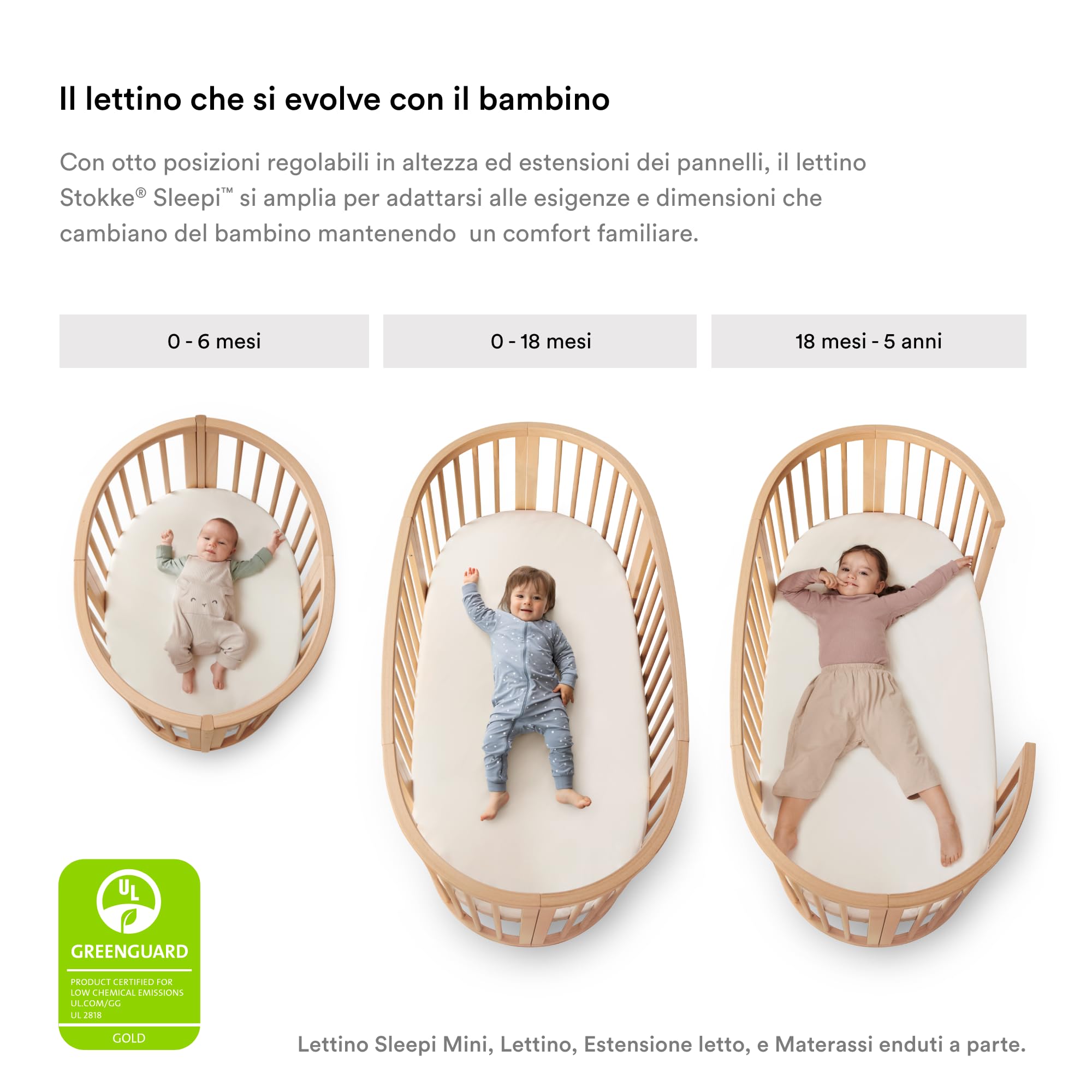 Bastone per tenda Stokke Sleepi, Naturale - Realizzato in legno di faggio solido e durevole - Da abbinare al letto Stokke Sleepi e Mini