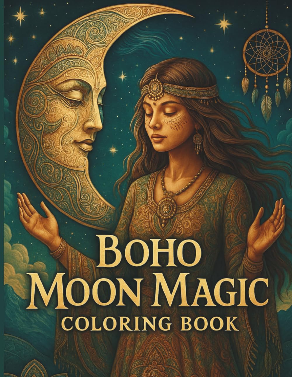 Boho Moon Magic Coloring Book: 45 Lunar Goddesses, Mandalas & Boho Night Skies to Color