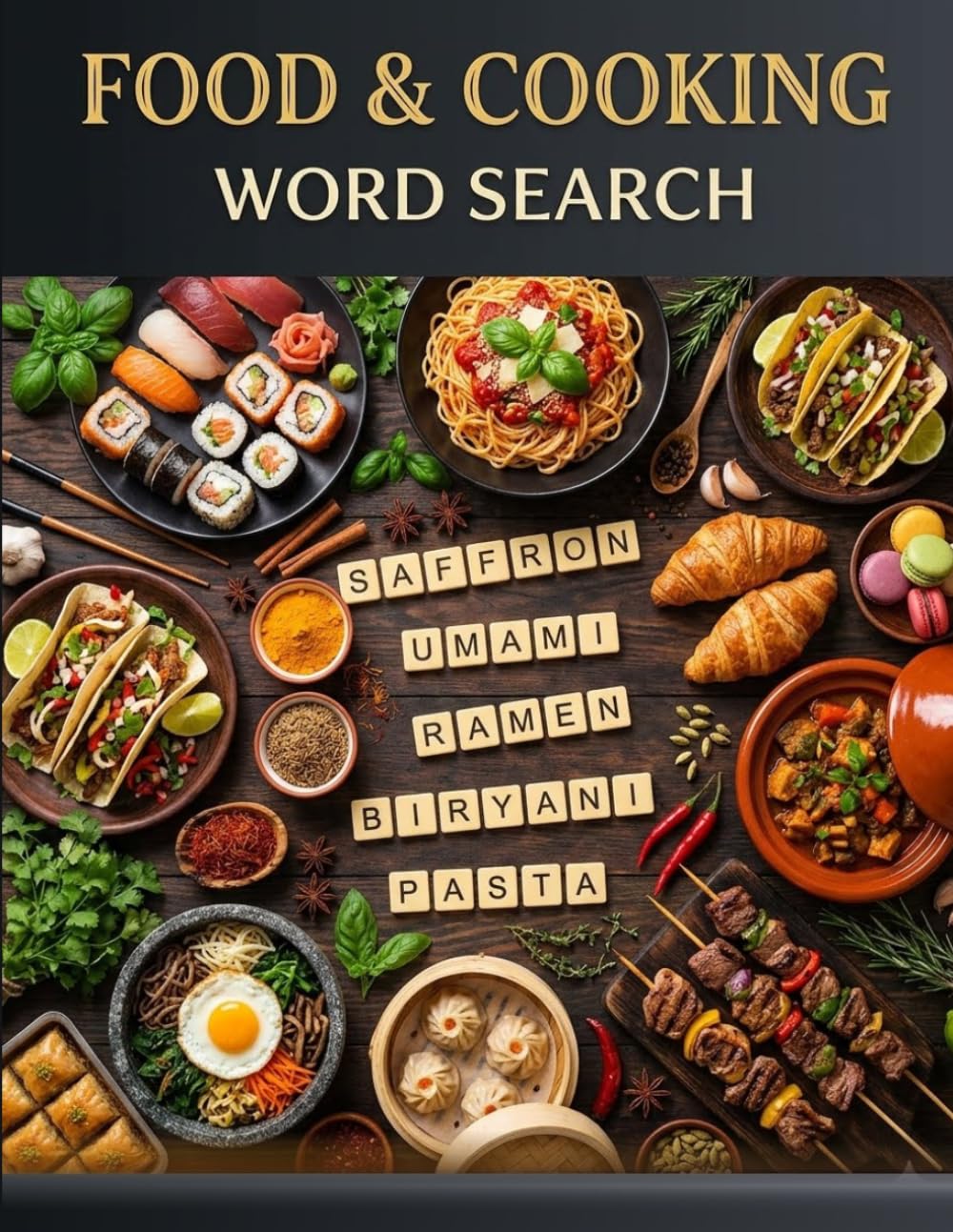 Food & Cooking word search: 100 word search puzzles Large print about food and cooking 8.5x11" 150 pages perfect for vacations holidays and relaxation for foodies ,travelers, and seniors.