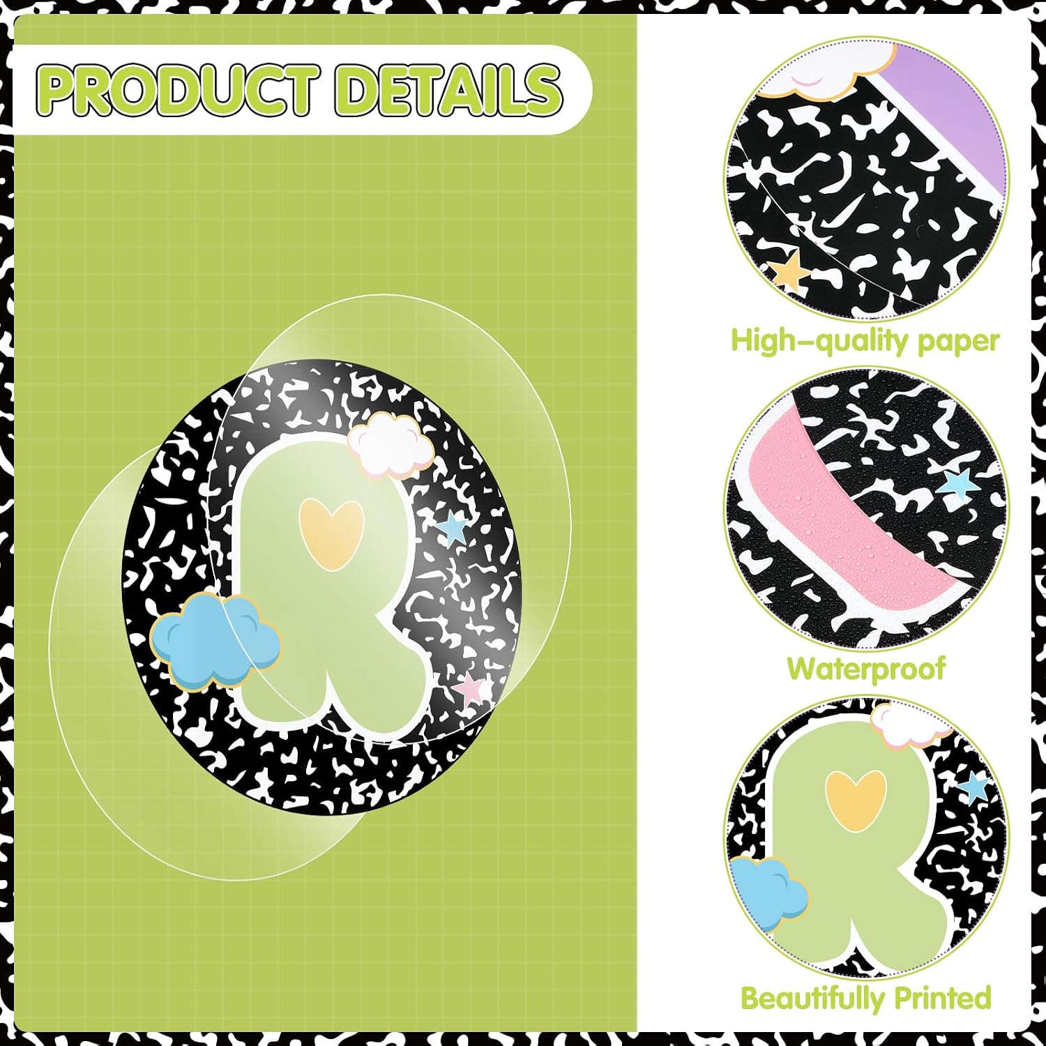 53Pcs Composition Classroom Bulletin Board Decor Girl Style Amazing Things Happen Here Positive Cutouts Inspirational Back to School Bulletin Board Sets for Teacher Students Office Home Wall Supply image 3