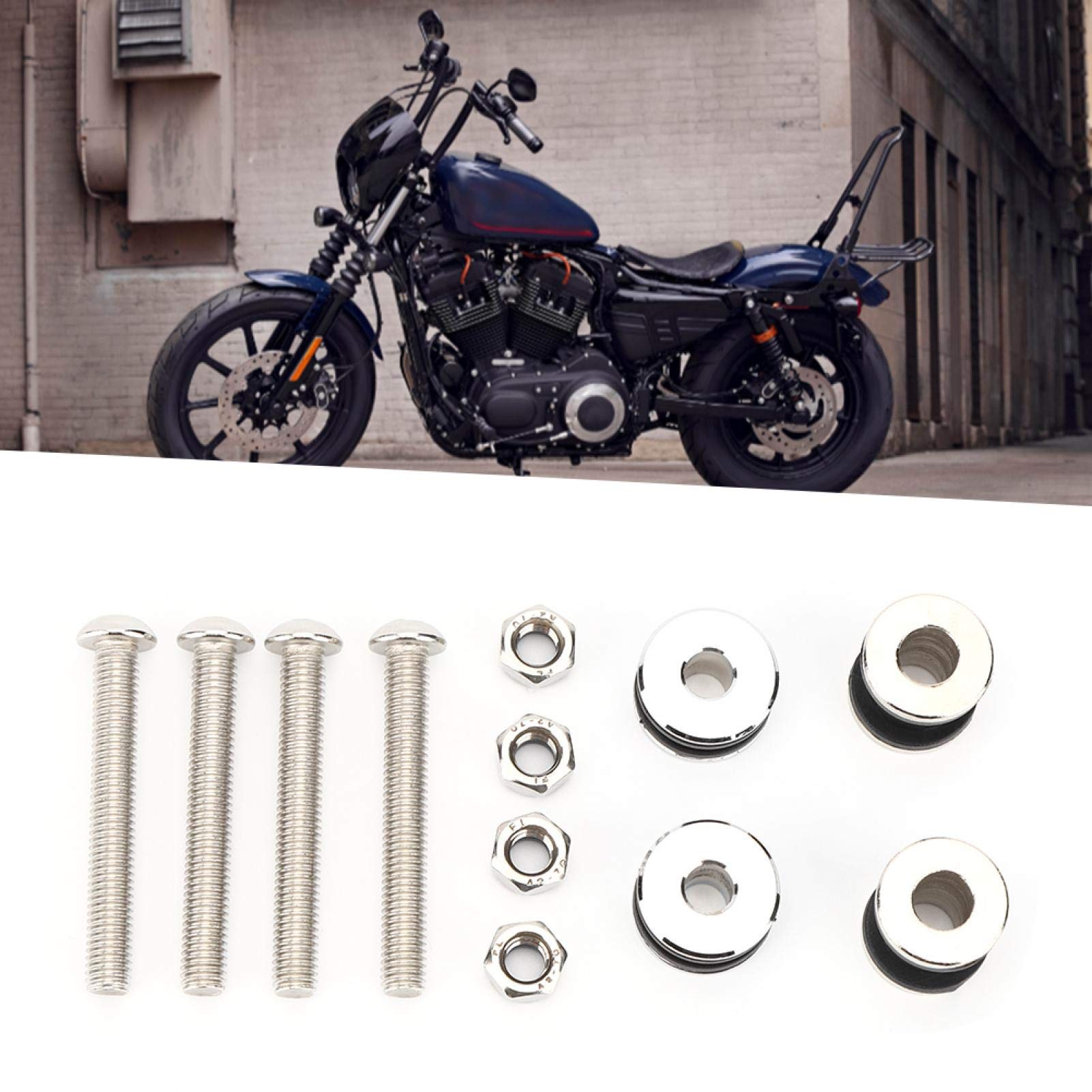 Kit hardware di aggancio, 12 pezzi Set Kit hardware di aggancio per moto Sissy Bar Vite di montaggio per rack adatta per 1200 XL1200NS 2018-2020