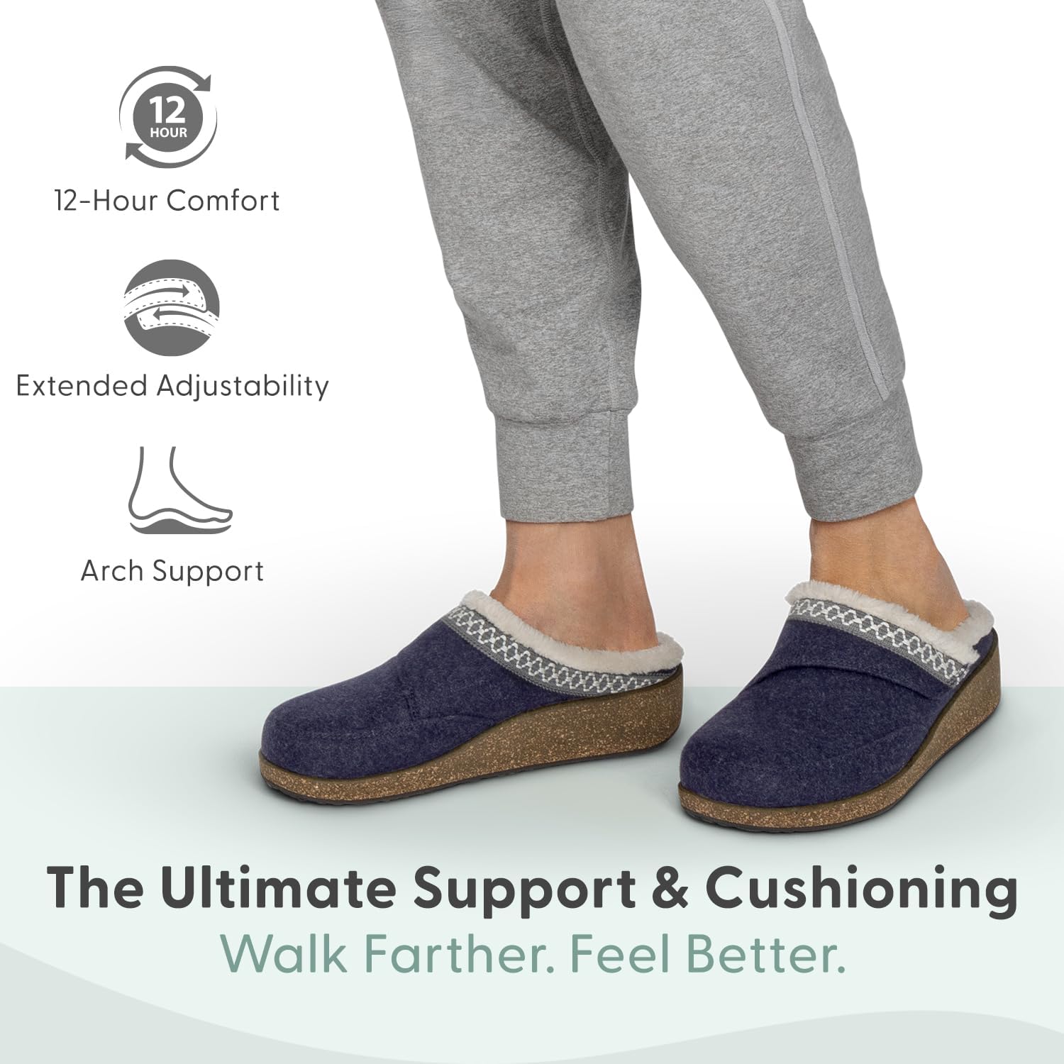 Orthofeet Women's Orthopedic Clara Slippers for Plantar Fasciitis Relief - Image 2