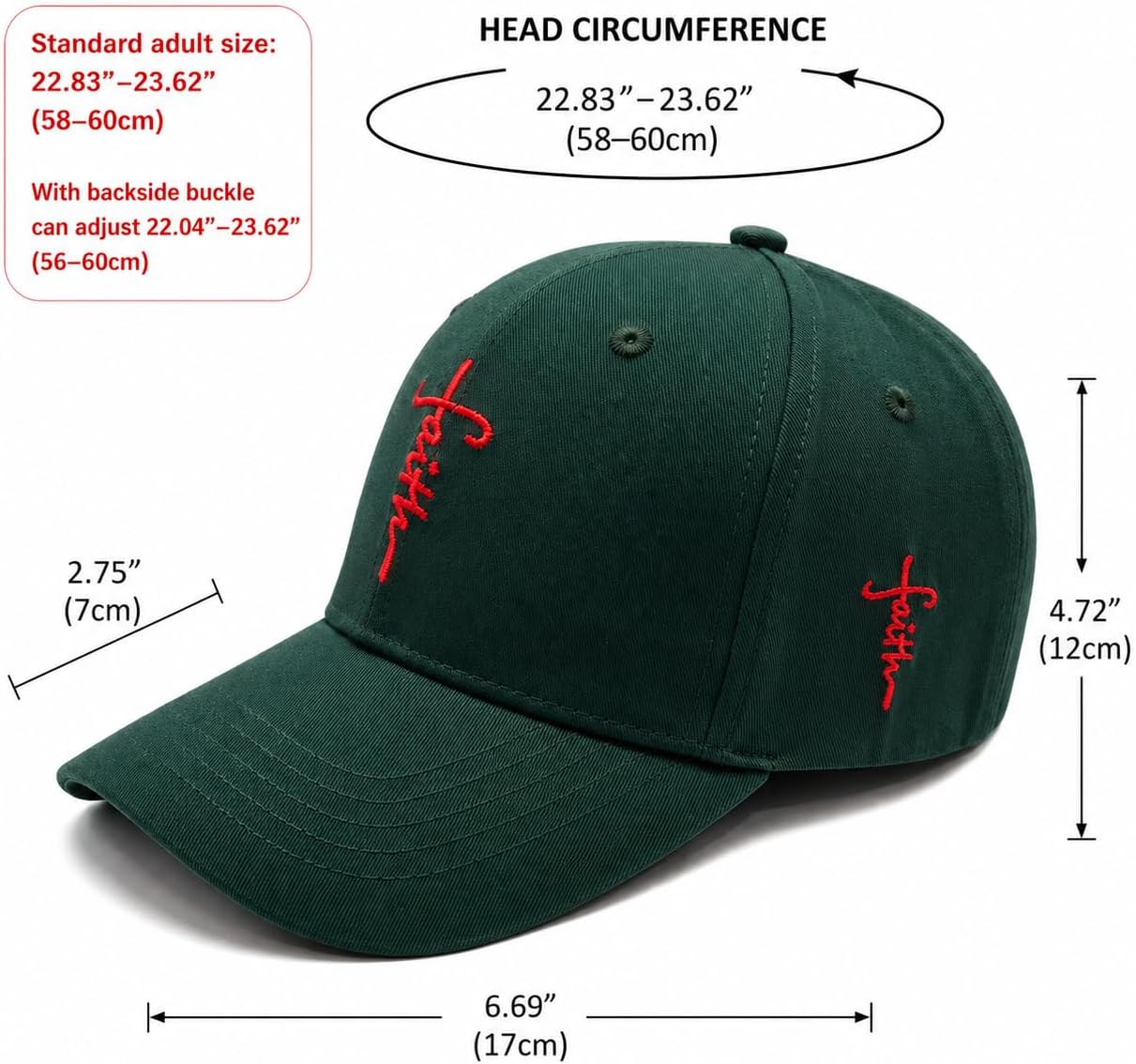 Christian Faith Cross Hats, Embroidered Baseball Caps for Men & Women image 4