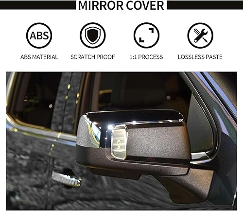 Miniatura 4 de Voodonala Para Chevy Silverado 2019 + cubierta de espejo lateral compatible con Chevy SilveradoGMC Sierra 1500 2019-2022 (cromo, ABS)