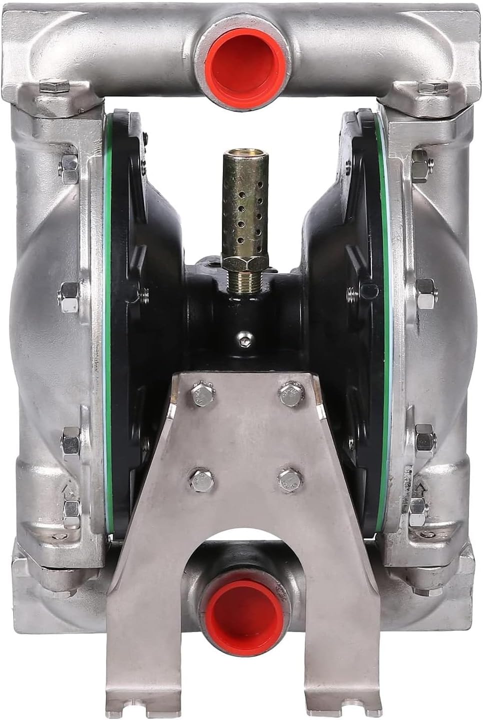 Air Operated Double Diaphragm Pump 1 inch Inlet/Outlet Pneumatic Waste Oil Transfer Pump for Chemical DN25 35GPM Dual Diaphram Teflon by Aluminum alloy 115 PSI (QBY4-25 SS+PTFE 35GPM)