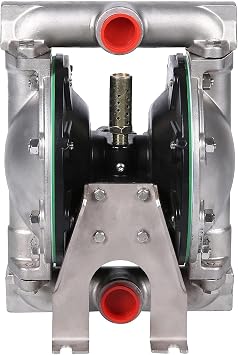 Air Operated Double Diaphragm Pump 1 inch Inlet/Outlet Pneumatic Waste Oil Transfer Pump for Chemical DN25 35GPM Dual Diaphram Teflon by Aluminum alloy 115 PSI QBY4-25 SS+PTFE 35GPM