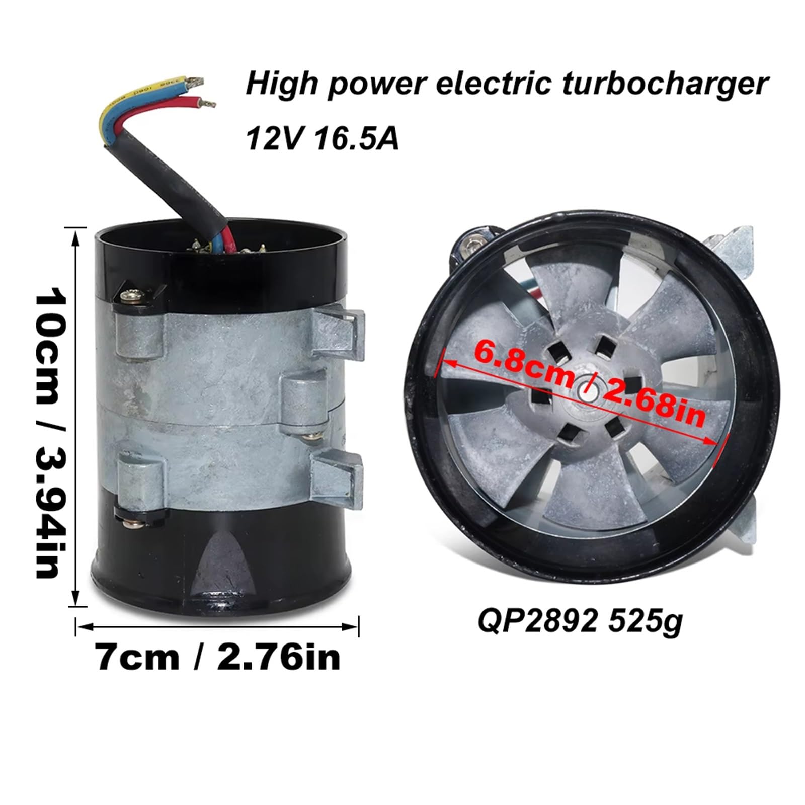 Turbocompressori Turbina elettrica per auto, potenza turbocompressore, ventola di aspirazione dell'aria, 12 V, ricambi auto universali motori Turbo