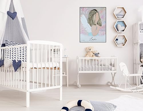 Miniatura 6 de GICLEE PRINT ART Abstract Girl Angel Painting Canvas Print Oil Painting Home Decor Wall Decor Housewarming Gift Blue Pink Guardian Angel