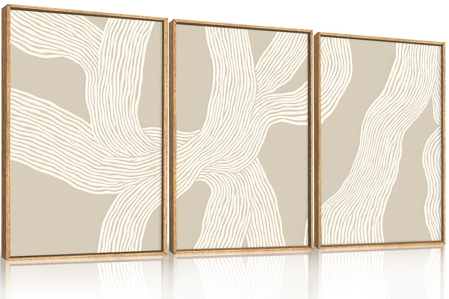 Amazon.com: HPNIUB Large Abstract Beige Framed Canvas Prints Wall