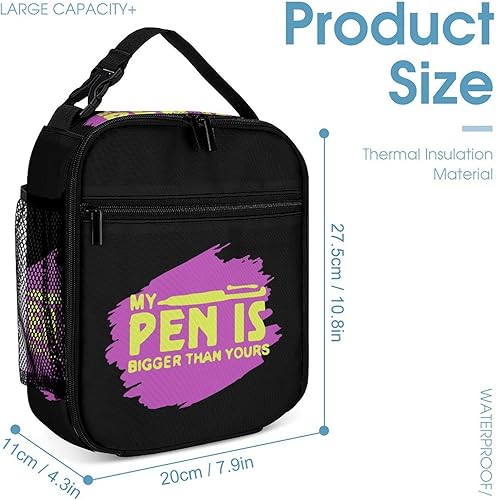 Miniatura 2 de Pen is Bigger Than Yours Insulated Lunch Bag for Women Men Reusable Lunch Box Tote Bag for Work Travel