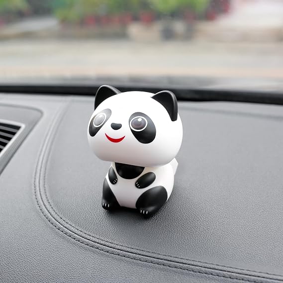YGMONER Car Dashboard Nodding Panda Dancer Solar Powered Bobble Head Decorations Auto Interior Decor - Matte (Panda)