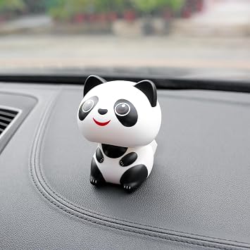 YGMONER Car Dashboard Nodding Panda Dancer Solar Powered Bobble Head Decorations Auto Interior Decor - Matte (Panda)