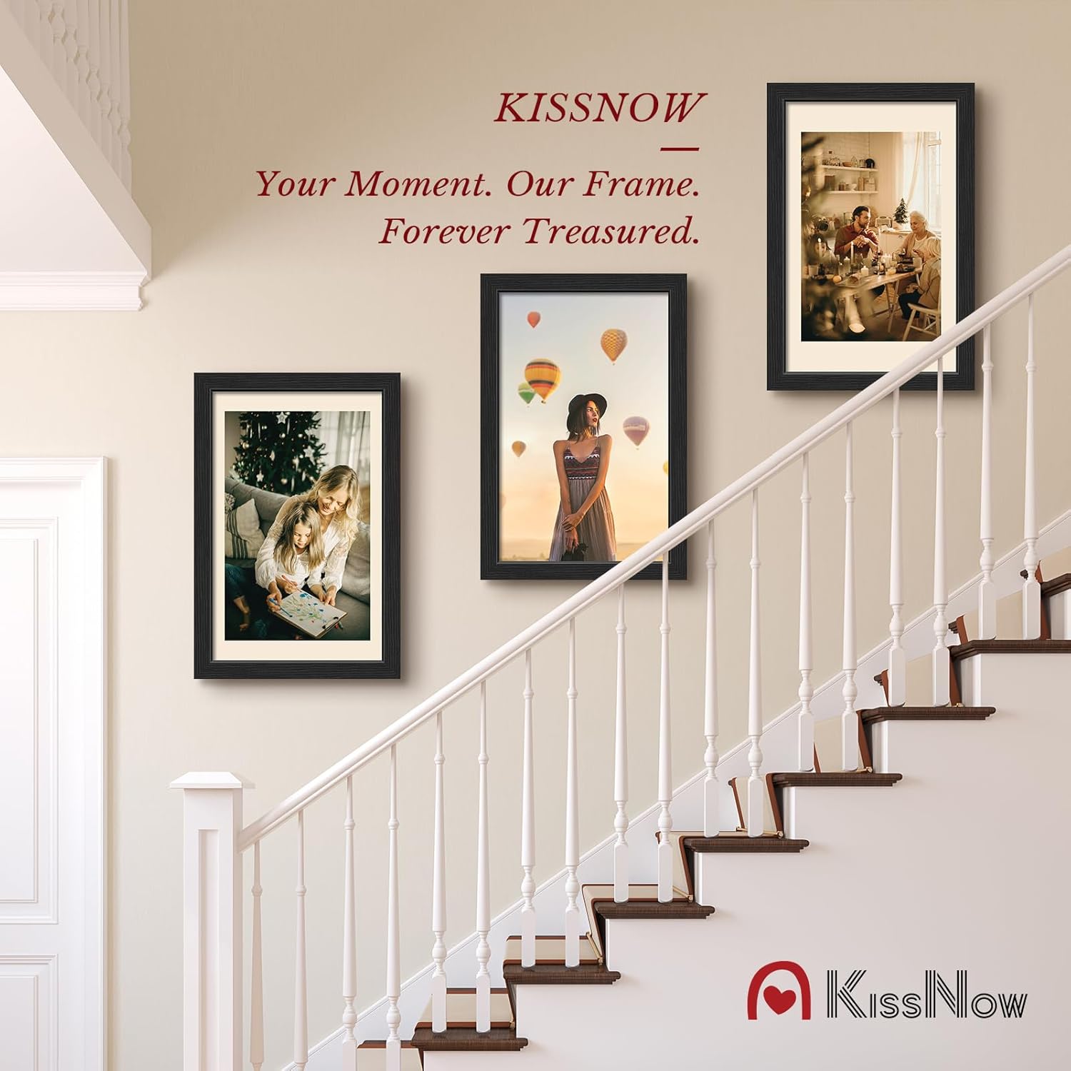 11x17 Picture Frame 2 Pack, Textured Black Solid Wood, Wall Gallery Poster Frame