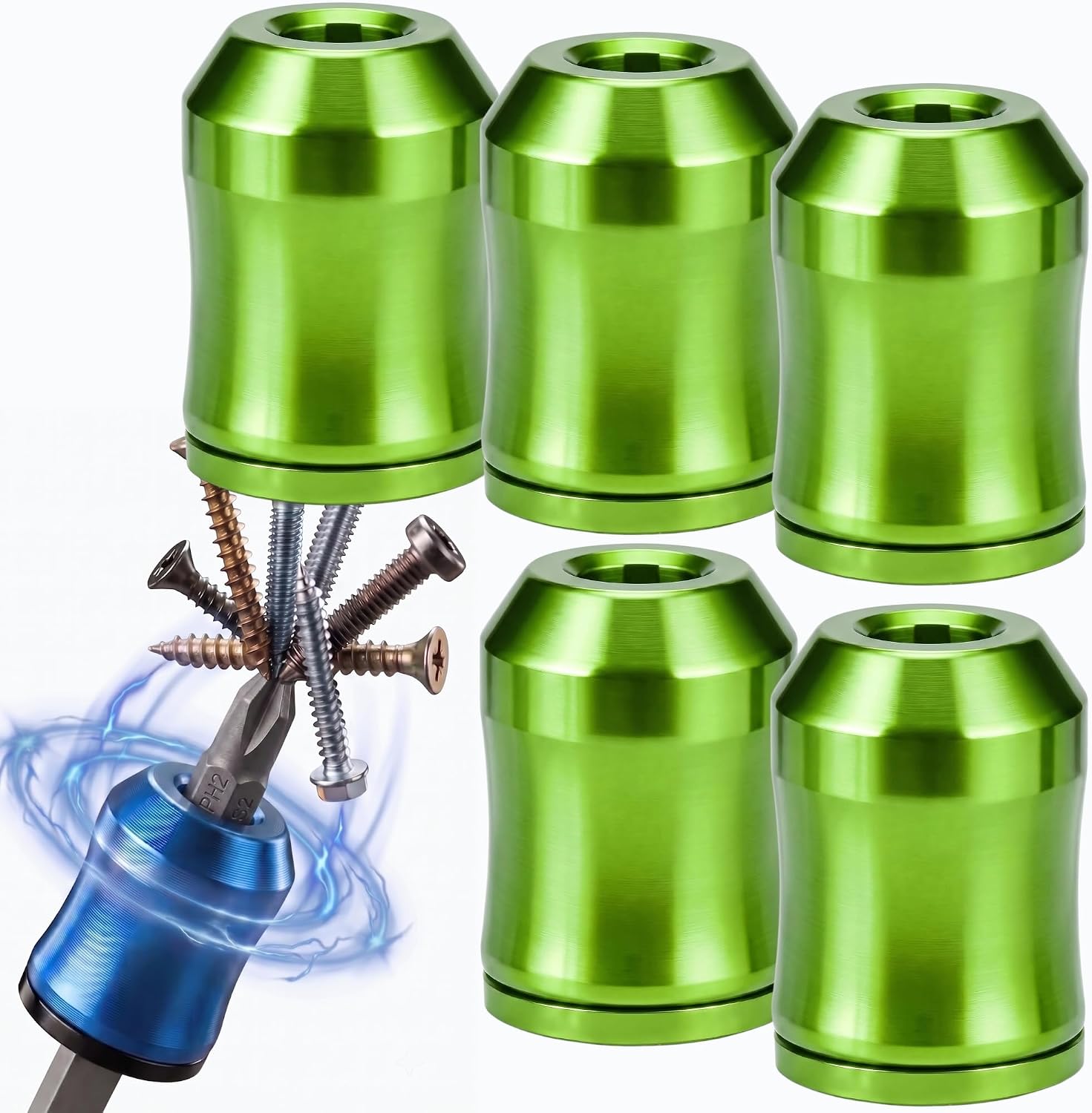 Upgrade Magnetic Screw Holder Strong Head Magnetic Ring (5, avocado green)
