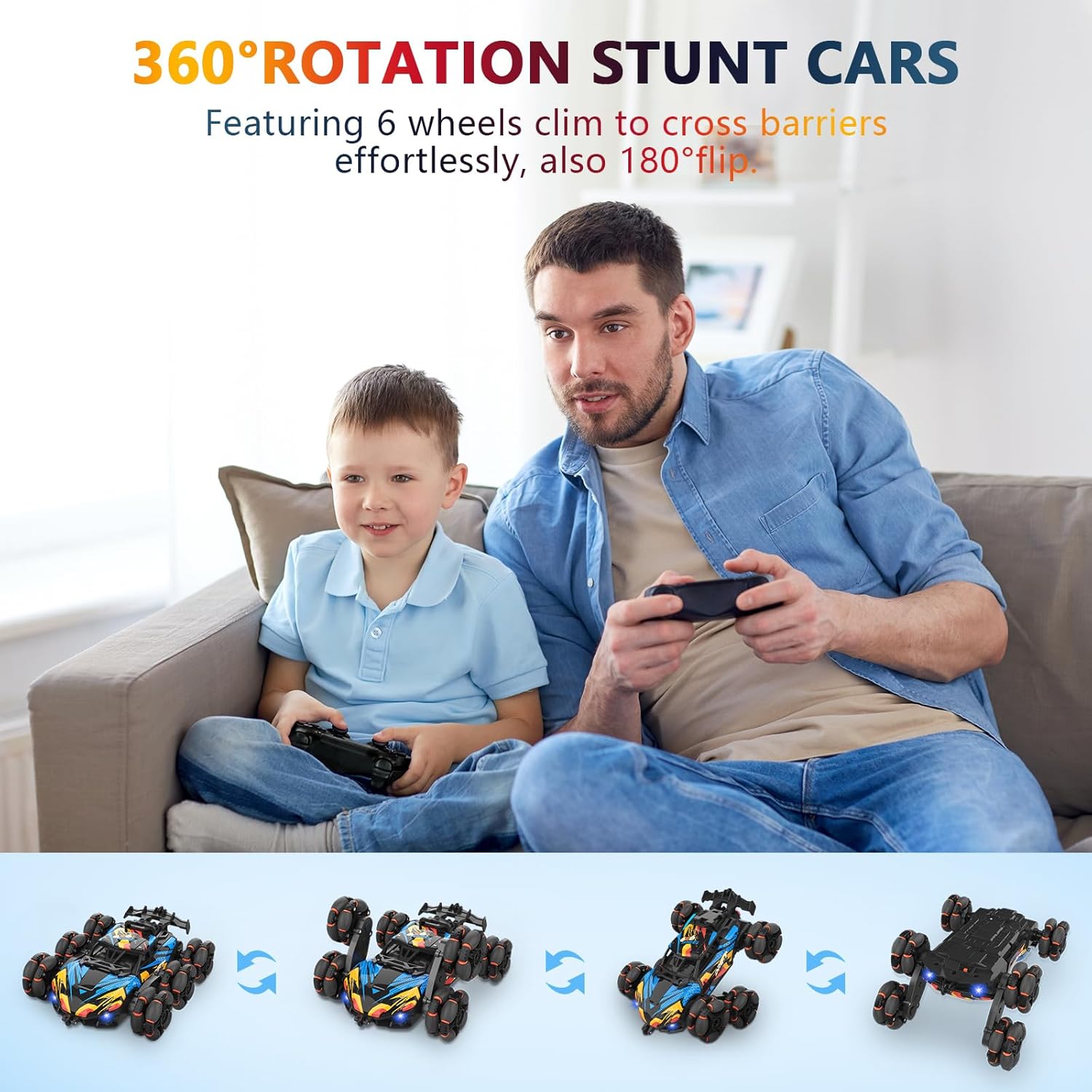 Autos RC 6WD Drift Stunt, auto de control remoto para niños de 6 a 12 ...