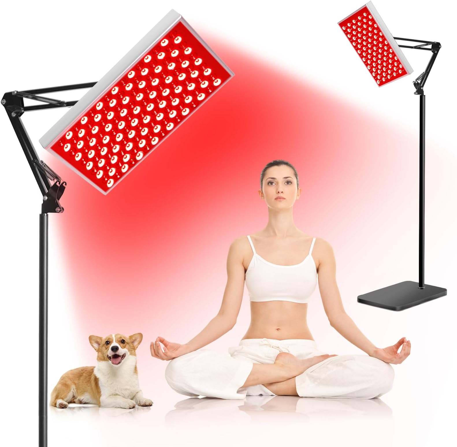 Red Light Therapy for Body Face, Infrared Light Therapy with Stand, Red Lights Therapy Lamp Panel, LED 660nm 850nm Near Infrared Redlight Therapy Device for Full Body Skin Home