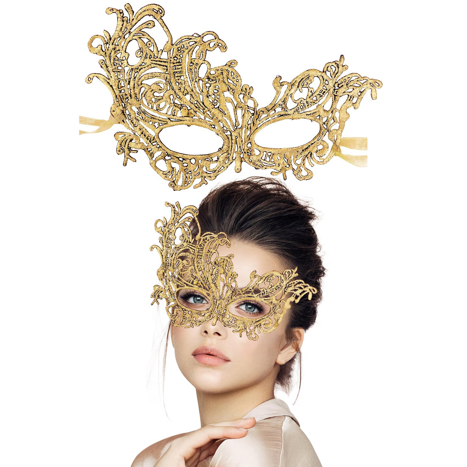 Masquerade Mask for Women Lace Masks Venetian Masquerade Party Costume Party Halloween Carnival Fit for Adults, Soft