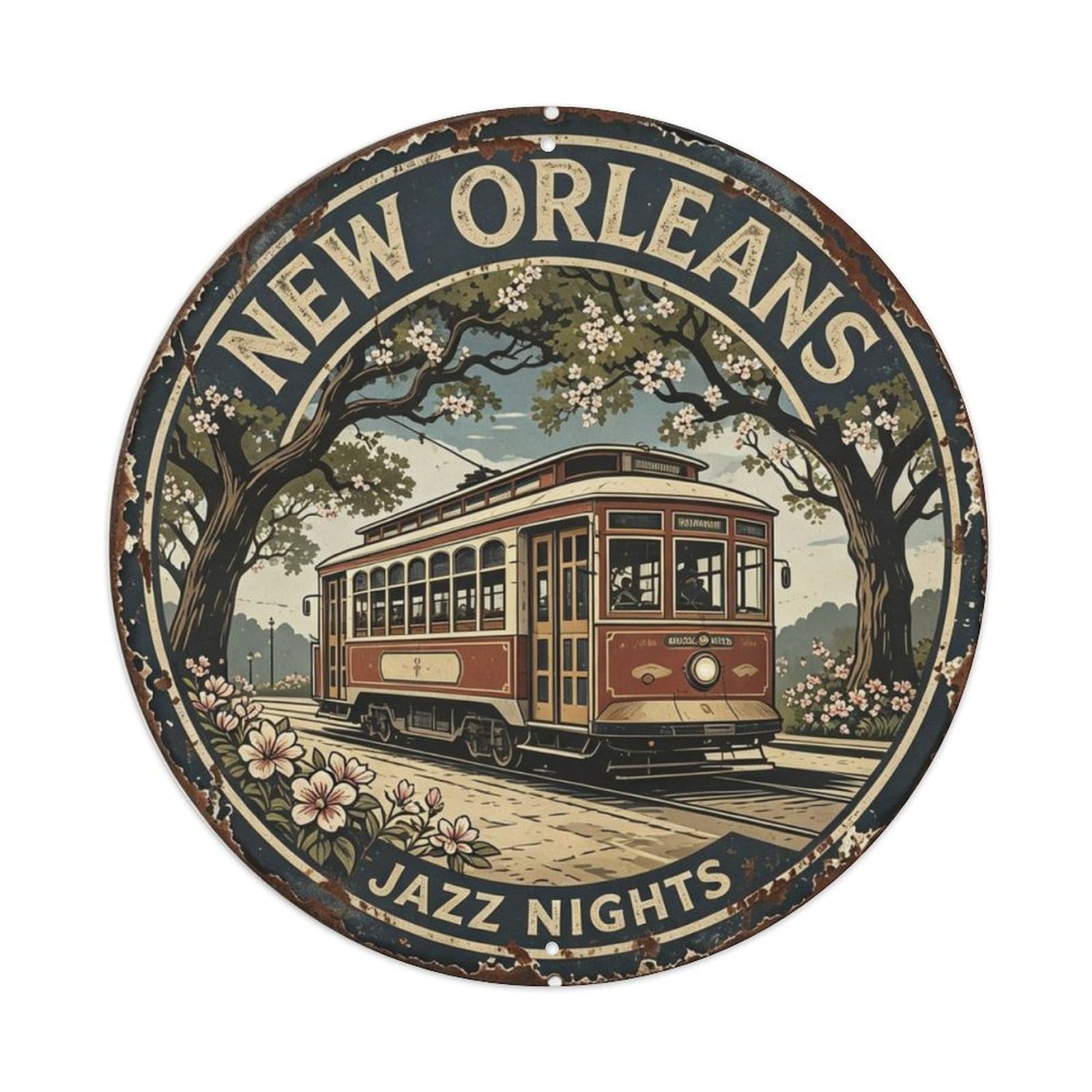 New Orleans Jazz Nights Metal Tin Sign Plaque
