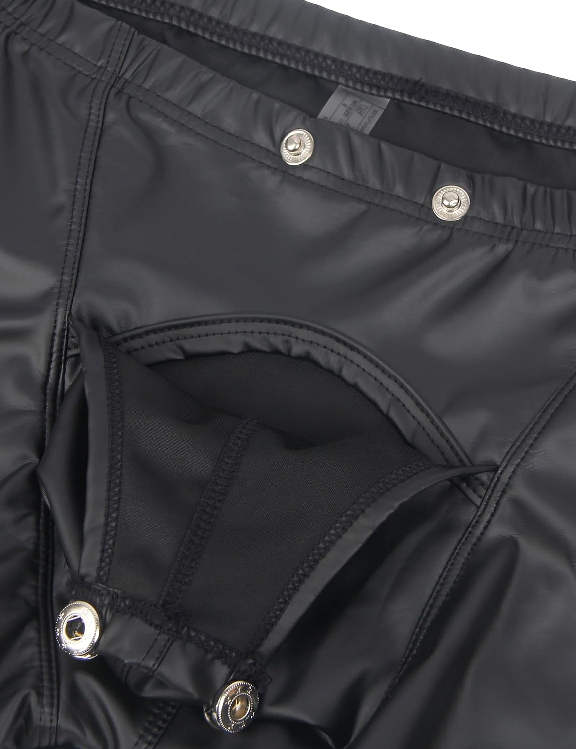 comeondear Men's Leather Underwear Lingerie Boxer Shorts Underwear with Bulge Pouch Briefs Shorts Low Rise Trunks
