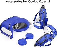 Vista 8 de Controller Grips Cover for Oculus Quest 2Anti-Leakage Silicone Face Cover for Oculus Quest 2 with Lens Protective Cover and VR Shell Accessories Set