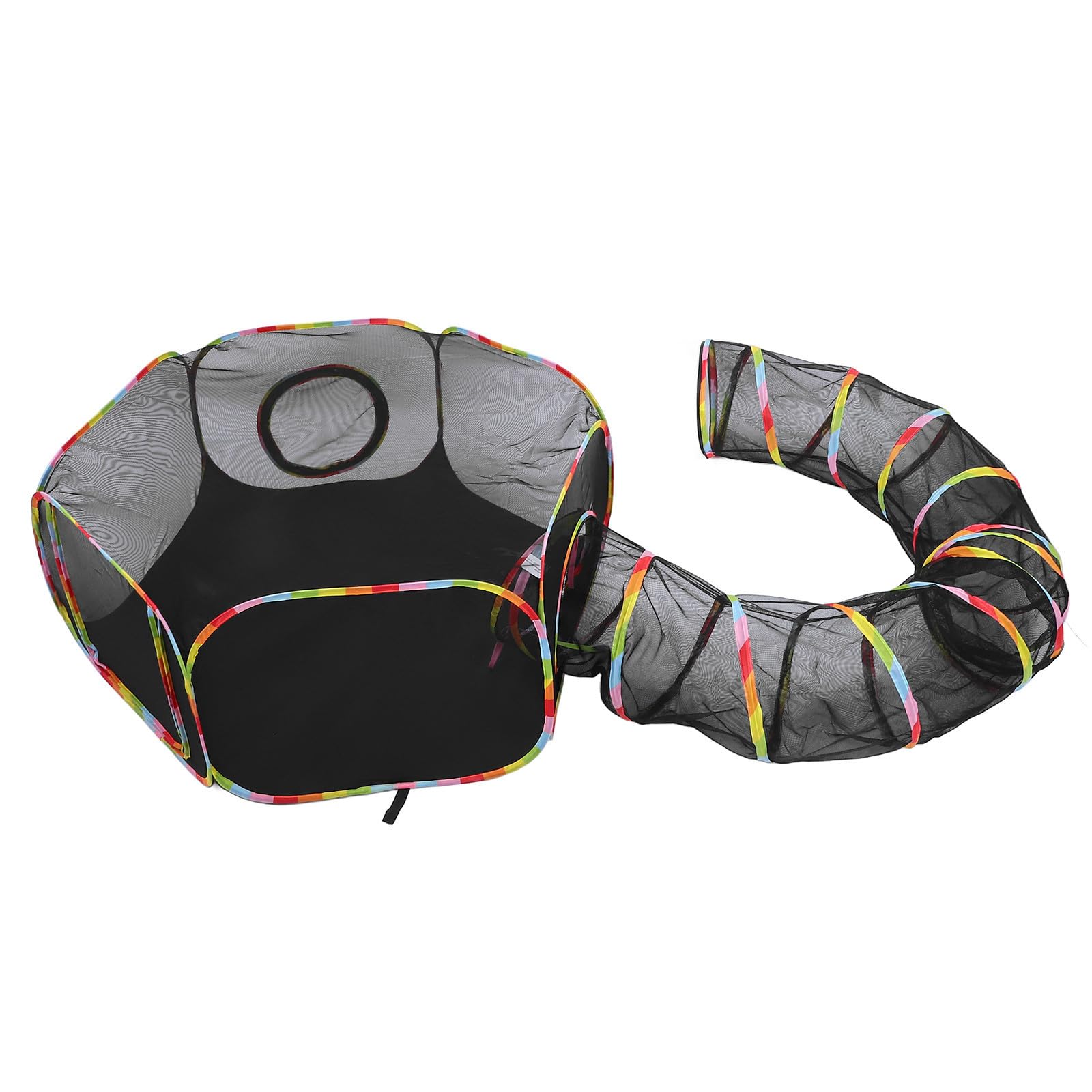 Tragbares Katzenzelt für Draußen mit Tunnel aus Polyester Taffeta Faltbar und Atmungsaktiv als Katzenspielplatz im Freien für Unterwegs und Outdoor Einsatz