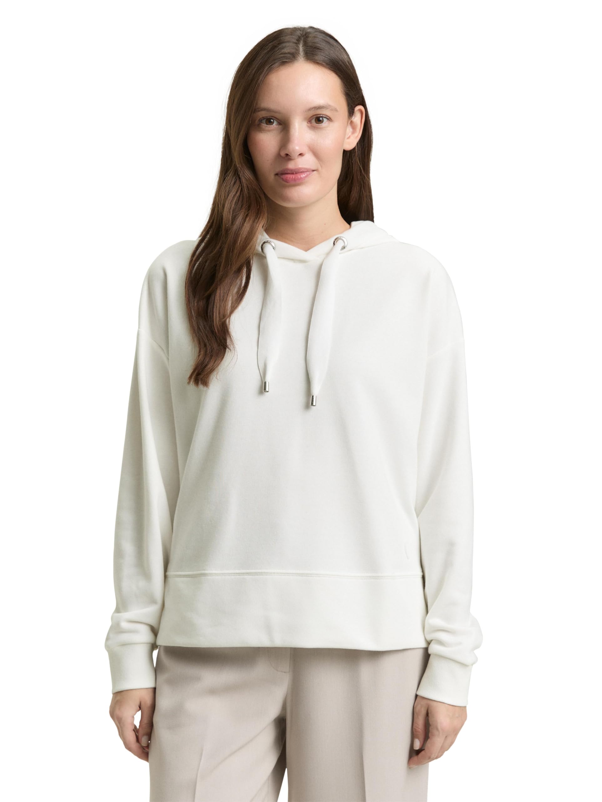 TOM TAILOR Damen-Sweatshirts & Kapuzenpullover Maglia di Tuta, 10315-Whisper White, XXL Donna