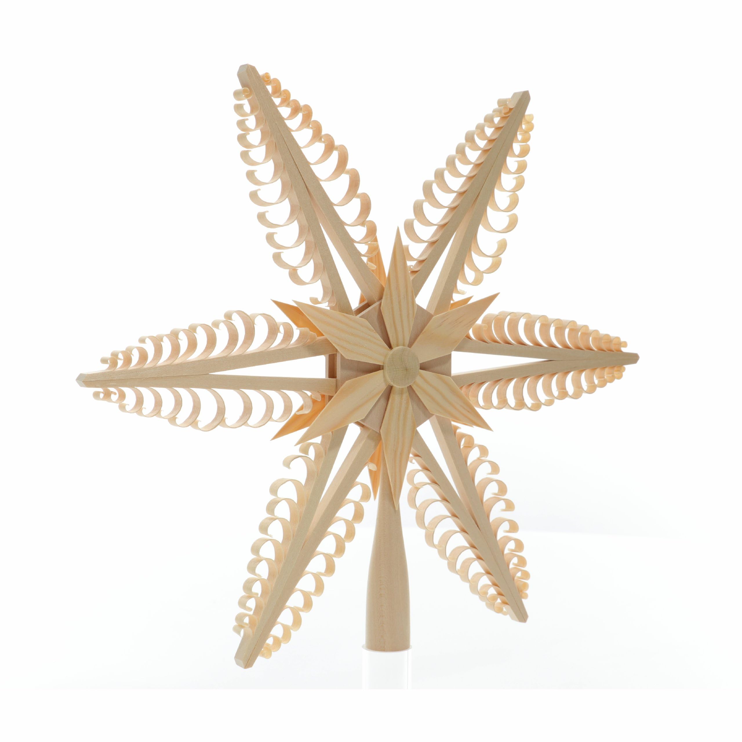 Rudolphs Schatzkiste Baumschmuck Christbaumspitze Mitte mit Holzstern(Beidseitig) BxHxT=31x31x4cm NEU Weihnachten Christbaum Baum Spitze Holzschmuck Holz Seiffen Erzgebirge Dekoration