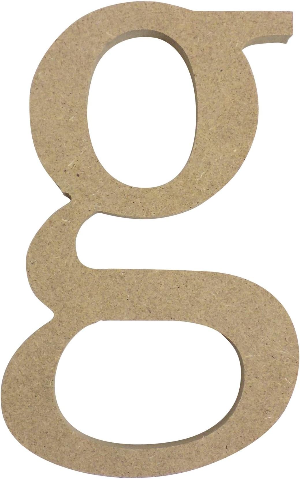 BEIGE LOWER CASE LETTER 'g' WOODEN MDF H13CM X W8CM X D2CM