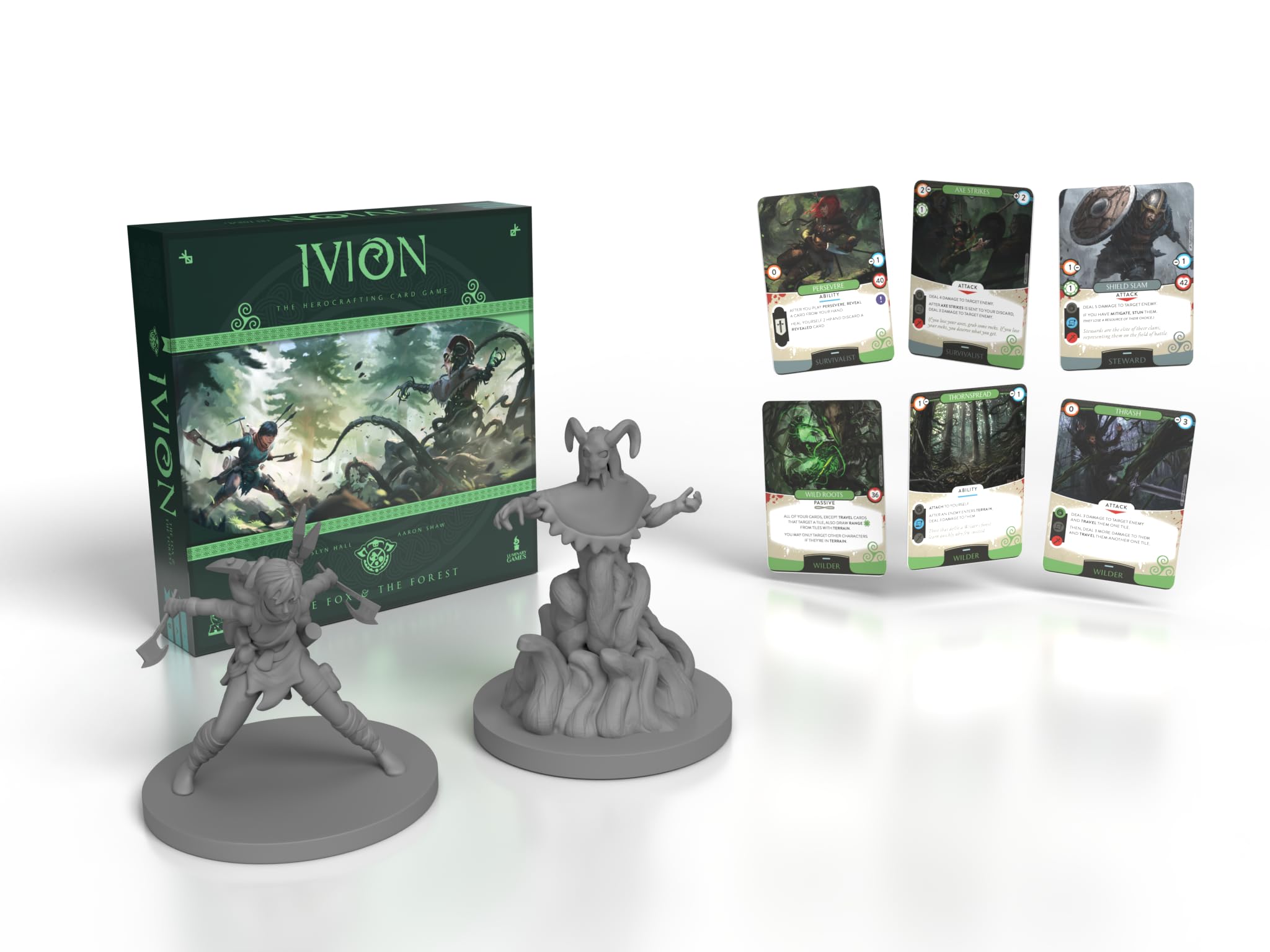 APE Games: Ivion: The Fox & The Forest - Herocrafting, Fantasy Fighting Deck-Building Board Game, Stand-Alone & Cross Compatible, Ages 13+, 2 Players - Image 2