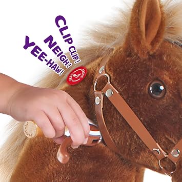 PonyCycle Ride on Horse Pony for Toddlers 3-4 with Brake, Kid Powered, Walking Horse Plush Toys Stuffed Animal Ride on Birthday Gift, Classic Model U 30 Size 3 Brown Ux324