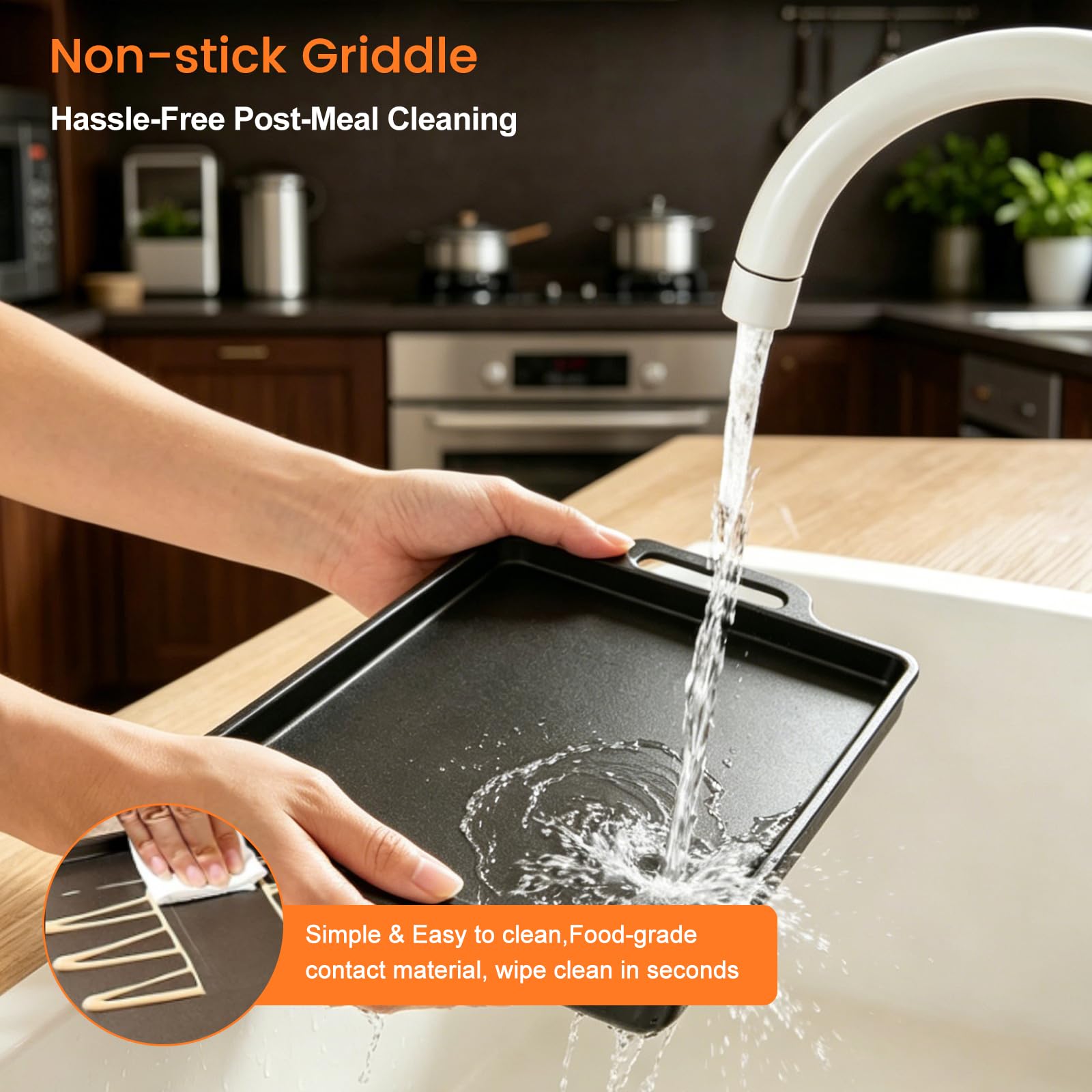 Piastra calda per barbecue, contenitore per alimenti e grigliate, piastra in alluminio antiaderente con tre portacandele in acciaio inox, accessorio per barbecue, per giardino, campeggio e barbecue